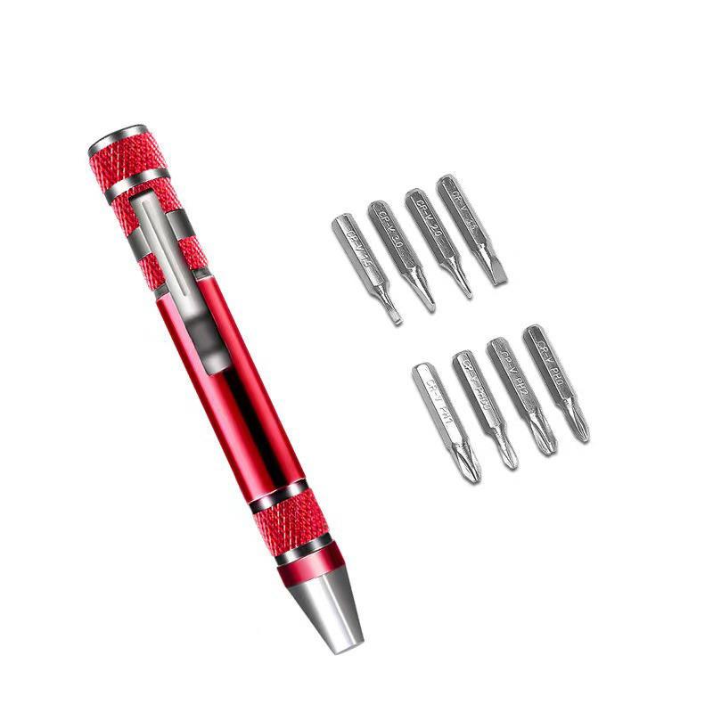 Multifunction 8 In 1 Precision Mini Screwdriver Pen Repair Hand Tools Kit Portable High Density Screwdriver Set Bits