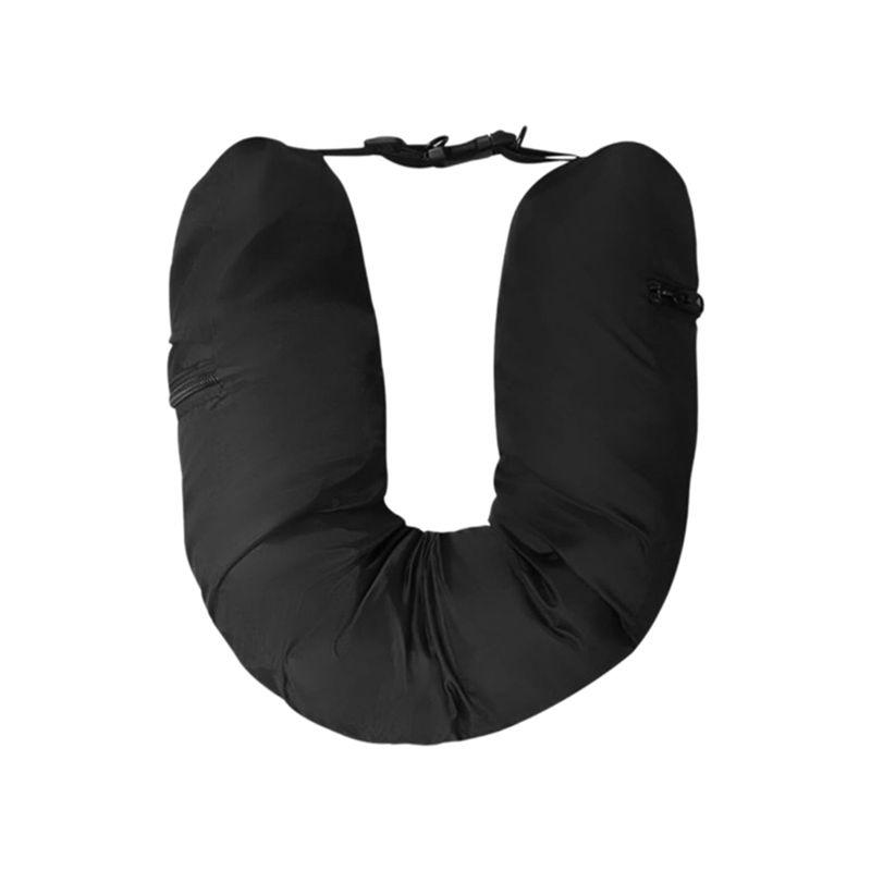 Travel Stuffable Neck Pillow Storage Bag Portable Travel Neck Pillow Storage Bag Car Airplane Headrest Pillow чёрный