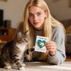 Cat Keepsake Motivitional Heart-Shaped Souvenir Cat Table Decoration With Positive Card For Pet Lover Sympathy Home Bookshelf