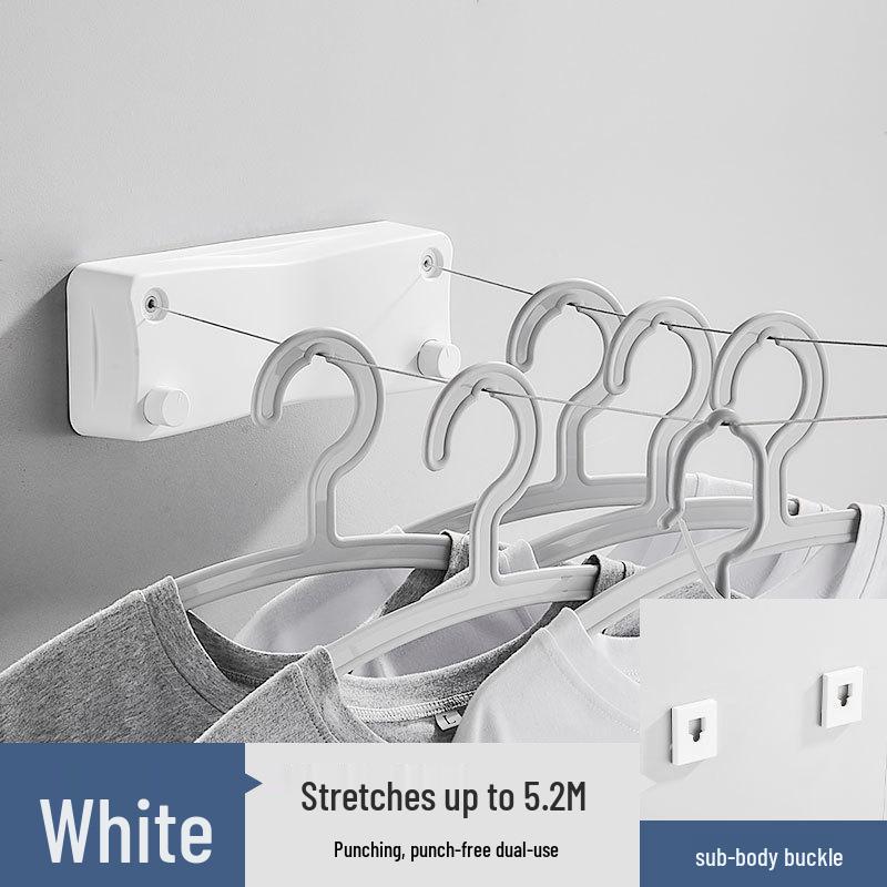 

Retractable Windproof Indoor/Outdoor Clothesline with Invisible Steel Wire Rope for Quilt Drying