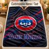 Koc FlanelowyChicago Cubs Personalizowany Tekst z Imieniem Miękki Ciepły Koc Rzutowy Wystrój Domu Prezent