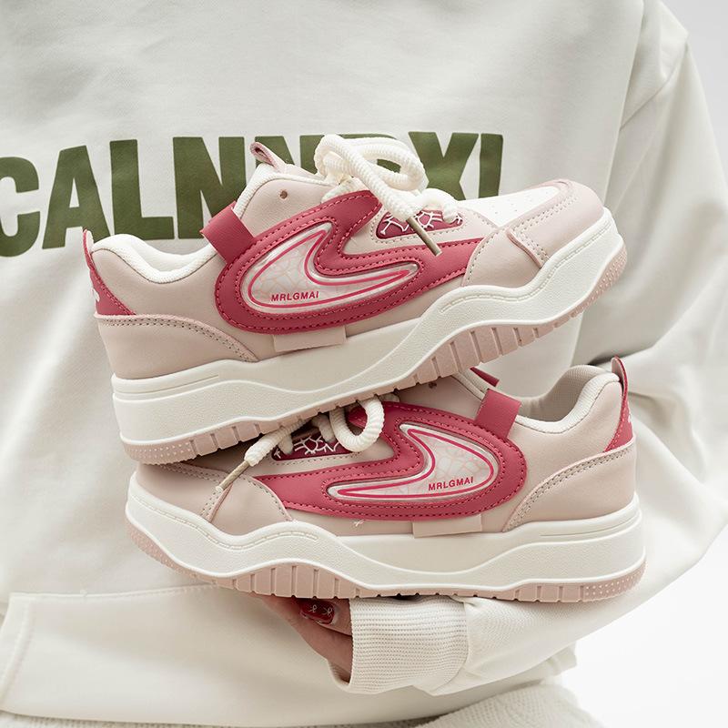 Pel dopamine thick baseplate shoes spring new round head niche bread casual 35