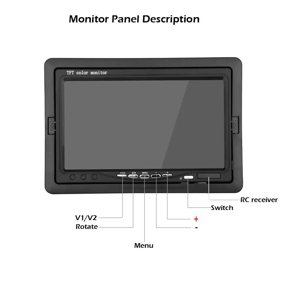 High-definition 7-inch Desktop Car Monitor 12V Truck, School Bus and Bus Reversing Image 24V Car Universal