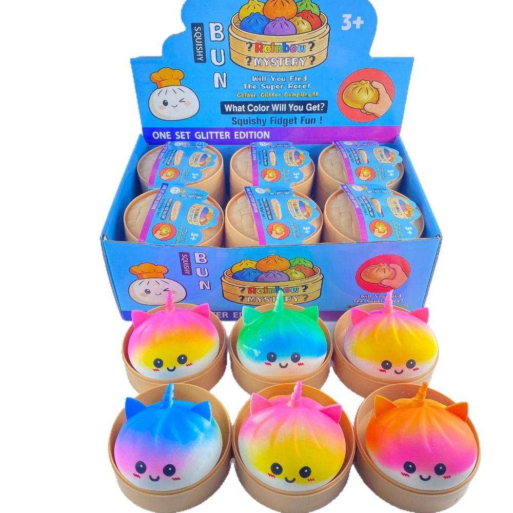 Simulation Food Dumpling Squishy Toys with Steamer Sensory Fidget Ball Children Gifts
