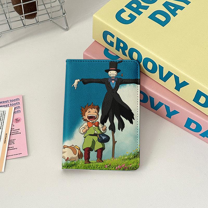 New Japanese Anime Cartoon Passport Holder Cover Women Men Travel Essentials Passport Wallet Air Ticket Credit Card Holder Case