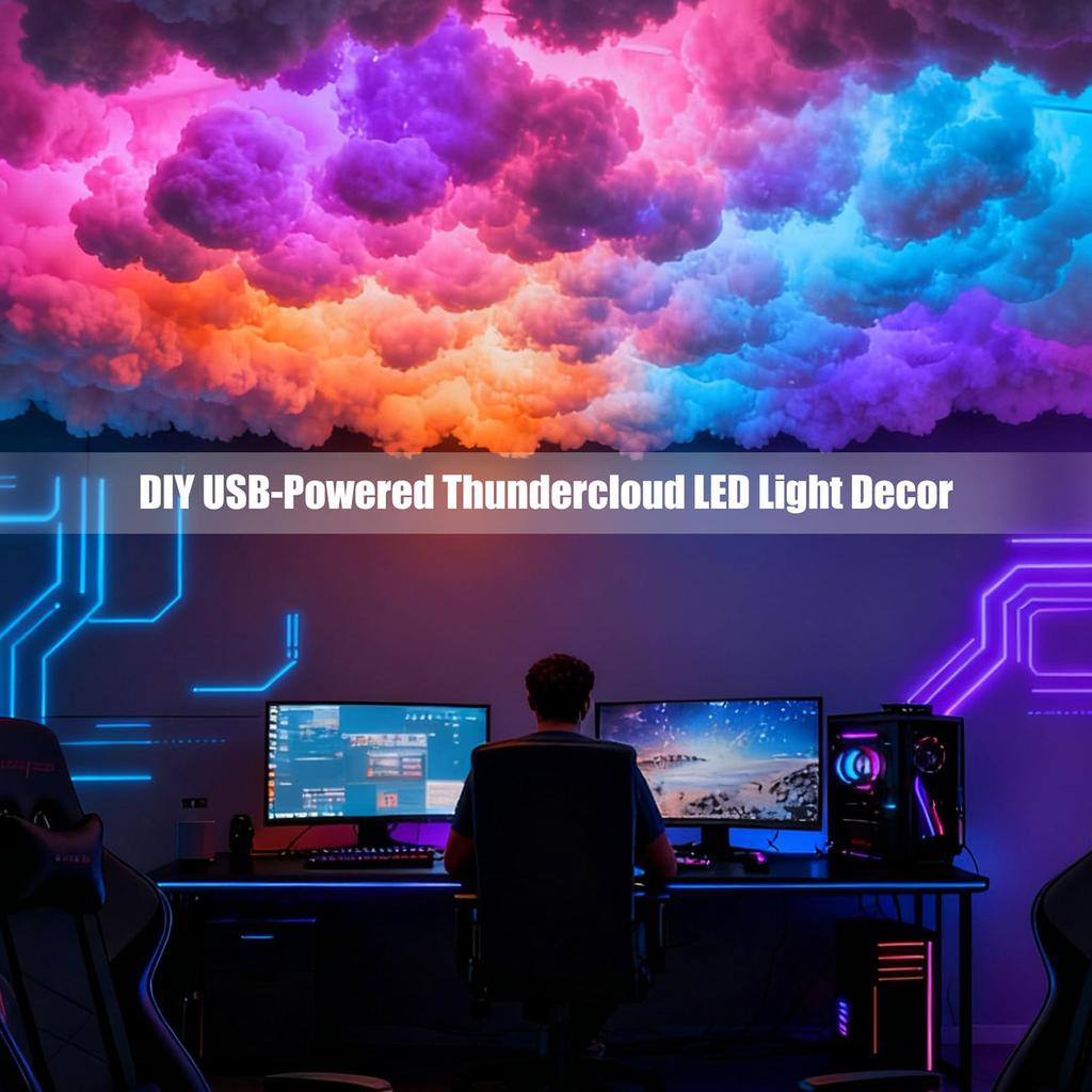 LED Cloud Light USB-Powered Music Sync Color Changing Led Lights for Adults Kids Indoor Home Bedroom