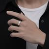 Adjustable Geometric Chessboard Ring Men Women Copper Band Vintage Style Minimalist Statement Jewelry