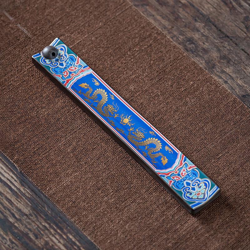 Enamel Ceramic Incense Holder: Antique Style Cloisonné Sandalwood Burner for Tea Ceremony and Home Decor.