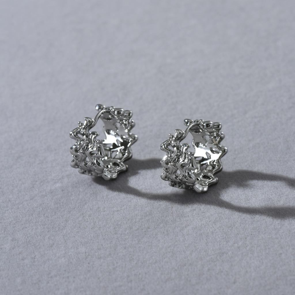 Simple Niche Design Irregular Texture Ear Buckles Earrings Cold Wind High-Grade Light Luxury Temperament Earrings