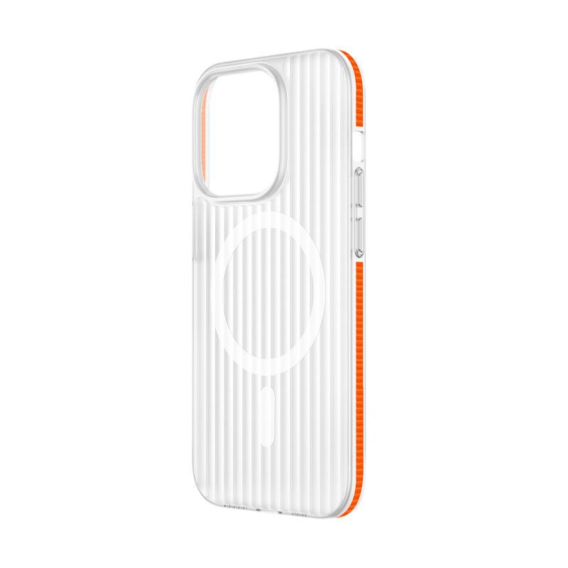 Suitable for IPhone16 Corrugated Magnetic Phone Case with Matte 15 Anti-slip Stripes and Apple 14pro Anti-drop Protective Case