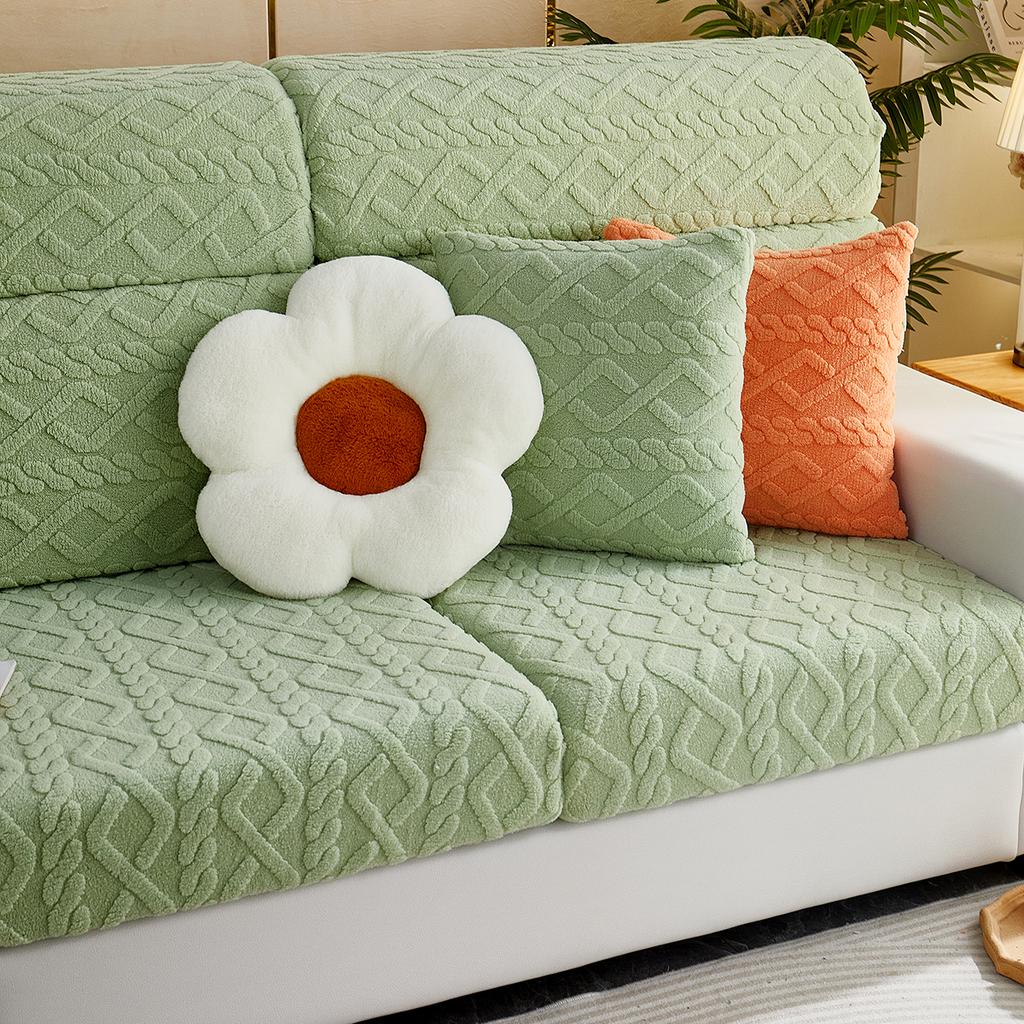 Thicken Seat Cushion Cover Elastic Jacquard Sofa Cover Adjustable Removable Furniture Protector For Pets Kids Sofa Seat Covers