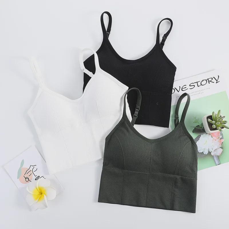 Top a tubino senza schiena a forma di U Kaka alla moda con imbottitura sul petto
