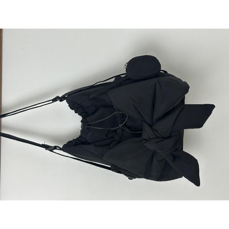 

Belted Bow Single-shoulder Double-shoulder Casual Dual-purpose Bag with Large Capacity чорний
