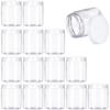 WTEMPO Clear Plastic Empty Jars with Lids Transparent Small Items Wide-Mouth Refillable Storage Containers Festive Party Decor Storage Jars