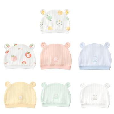Stylish Infant Beanie Cap 0-1 Month Boys Girls Warm Bonnet Soft Breathable Baby Hat Newborn Fetal Cap for Indoor Outdoor
