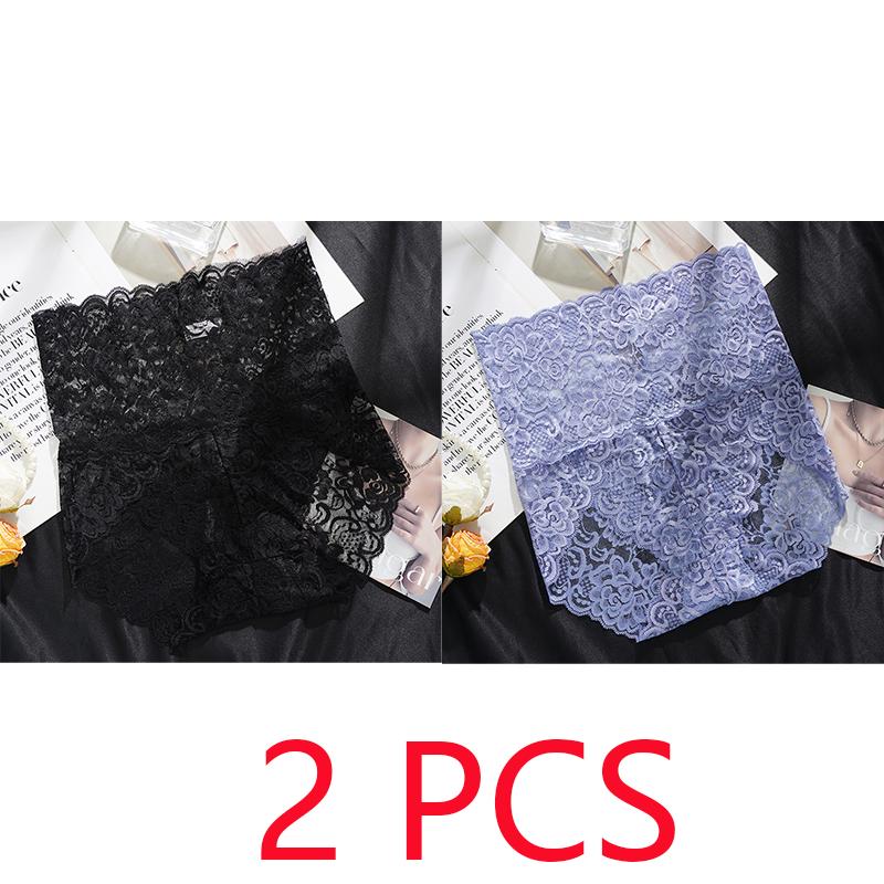 

2 шт. Сексуальные трусики для женщин, с цветочным кружевом, с высокой талией, утягивающие, женские бесшовные трусы 3XL