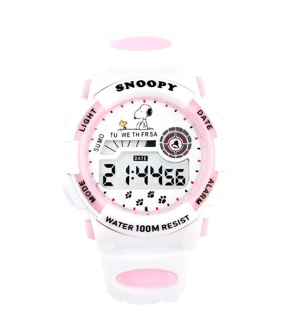 Vodotěsné dětské hodinky Snoopy pro děti, ženy, dospělé, muže, unisex, hodinky s postavičkou Woodstocka pro dívky, chlapce x [100M vodotěsné] (Bílý