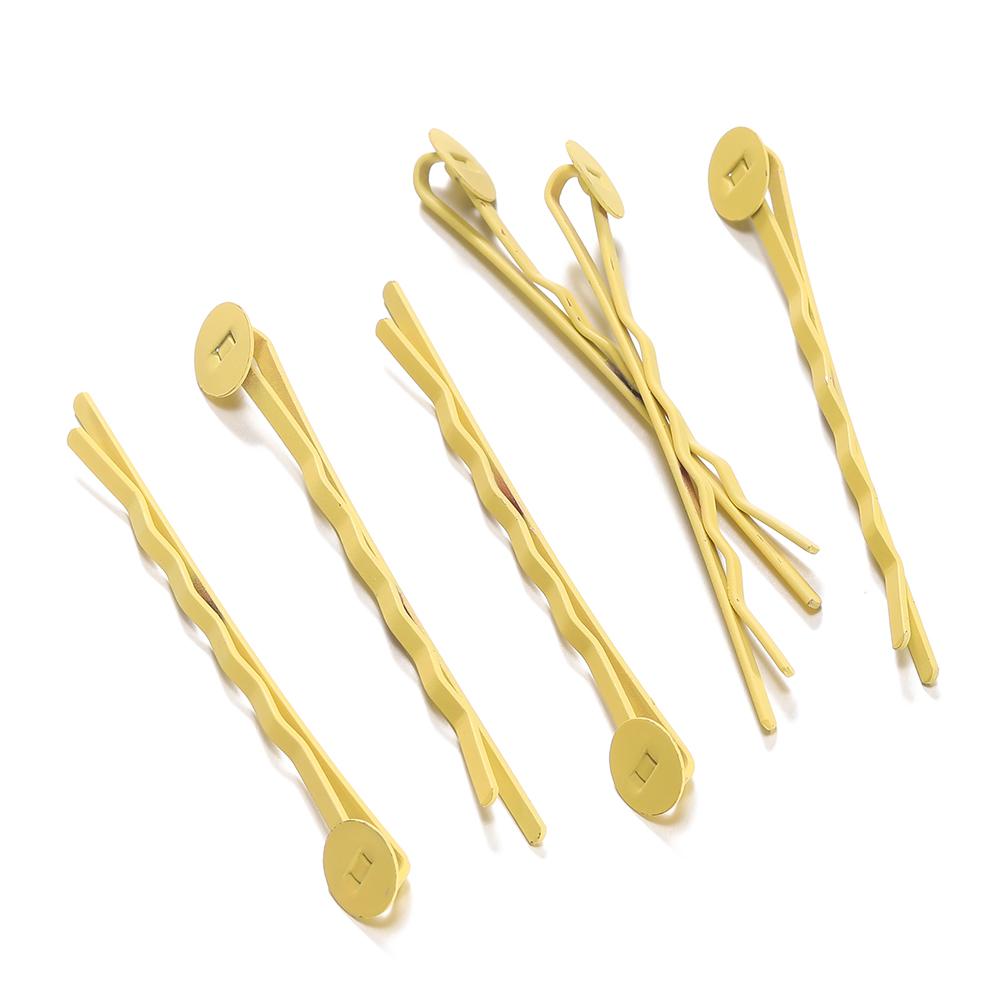 20pcs/Lot 8mm Inner Size Colorful Hair Clips Hairpin Blank Base Setting Cabochon Cameo Jewelry Making Accessories Supplies