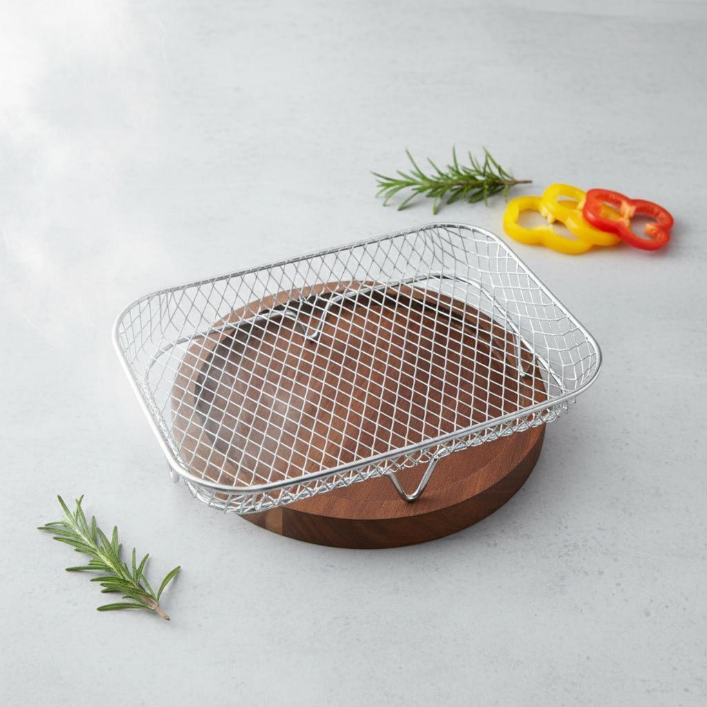 Air Fryer Rack Food Grade Air Fryer Grilling Rack Wire Grilling Basket Oven Crisper Tray Dishwasher Safe for Roasting