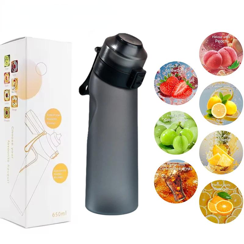 

Бутылка для воды LUSQI 650 мл с ароматом воздуха и 7 шт. капсул с разными вкусами, спортивная соломенная чашка из тритана для занятий спортом на открытом воздухе, фитнеса, без BPA 0.65L