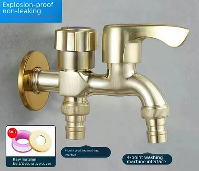 Waschmaschinen-Wasserhahn mit zwei Ausgängen und erweiterter Konstruktion für Wischbecken