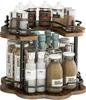 Canbeat Spice Kitchen Storage Round 4 Height Adjustable Rotating Tabletop Kitchen Large Easy Spice Bottle Kitchen Brown Rack, Rack, Two-Tier,