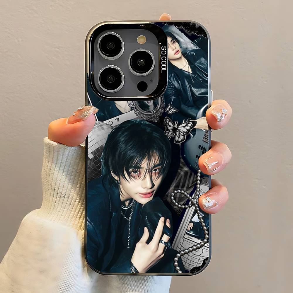 Korea Singer H-Hyunjins Phone Case For iPhone 16,15,14,13,12,11,Pro,Max,Plus,Mini,SE Anti Fall Black Matte Hard Bumper