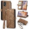For Motorola Moto G85 5G/S50 Neo 5G Zipper Wallet Case Geometry Lines Leather Phone Cover with Strap