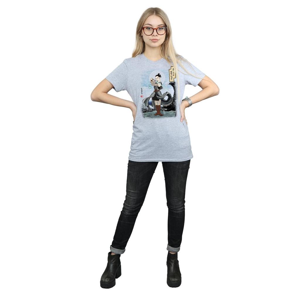 Star Wars Womens/Ladies The Last Jedi Japanese Rey Cotton Boyfriend T-Shirt