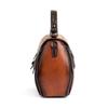 Johnature Retro preget førstelags kuskinn Dameveske Håndlaget Floral Hasp Handbag Fritid Skulder Messenger Bags