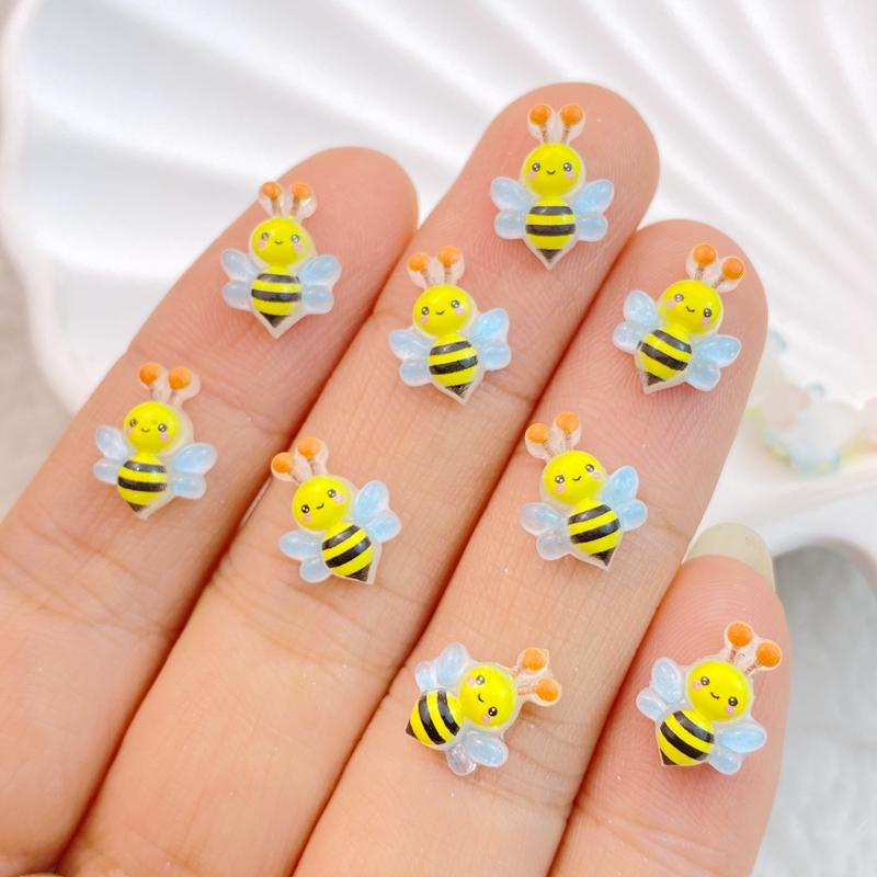 

50Pcs New Cute Resin Cartoon Mini Bee Series Flat Back Parts Embellishments For Hair Bows Accessories жёлтый