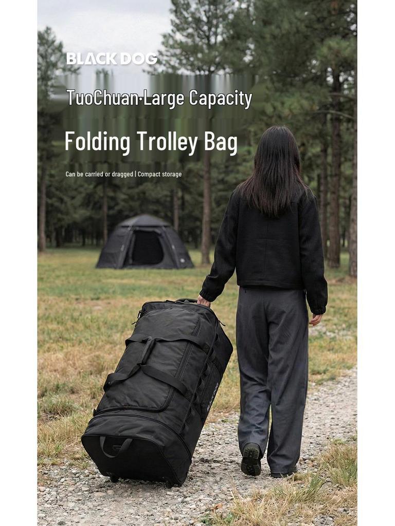 BLACKDOG Large Capacity Rolling Travel Bag: Portable Outdoor Handheld Luggage for Short-Distance Trips