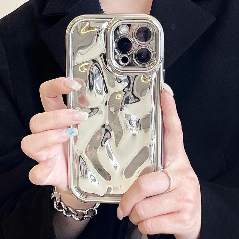 Qianliyao 3D Electroplated Meteorite Pattern Phone Case For iPhone 15 14 13 12 16 Pro Max 14promax Soft Shockproof Back Cover
