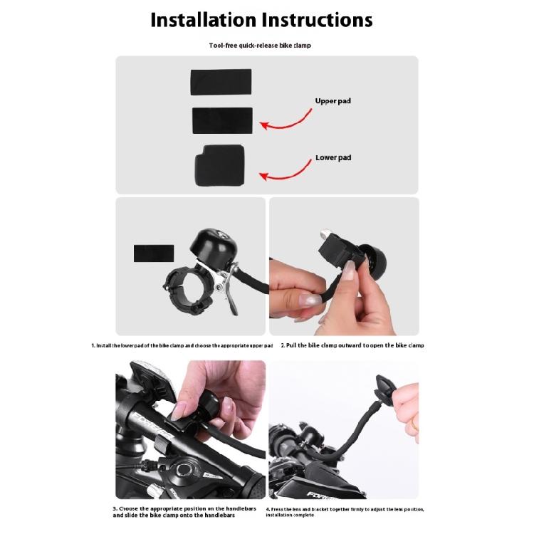 Universal Cycling Mirror Bells Compacts Bicycles Rearviews Safety Device With Bells Ergonomic Bike Handlebars Part