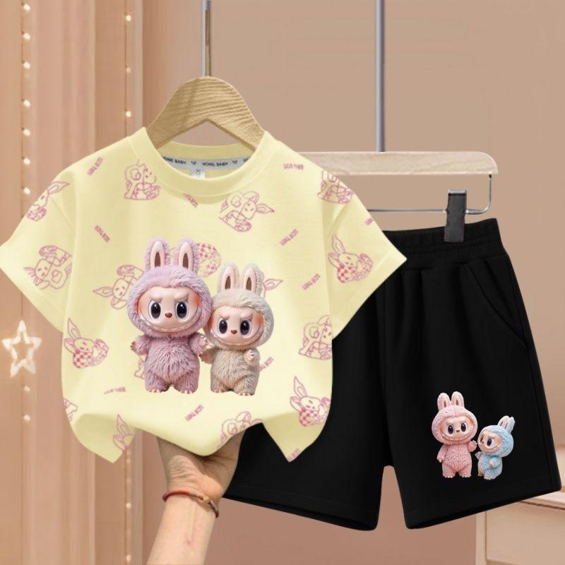 

Милый летний детский модный мультяшный комплект из двух предметов 140