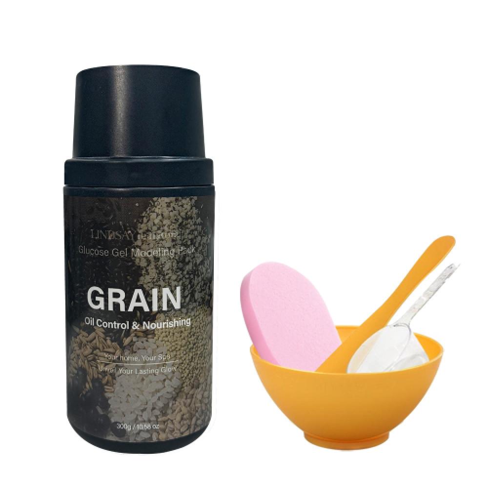Моделирующая маска Lindsay Renatural Grain 300 г + Инструменты для нанесения + Очищающие губки 5 Домашняя эстетика NONE