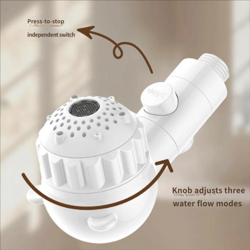 Bathroom Shower Head Replacement with Stop Button, Bear Theme Hand Shower Head for Daily Family Bath Use and Care