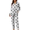 Women's Casual Fashion Heart Print Long-Sleeved Top And Trousers Homewear Set