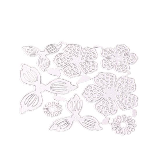 

8шт цветок листья металлический штамп для тиснения трафарет для скрапбукинга бумажная карточка серебряный