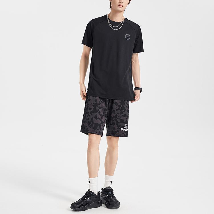 Li Ning Wade Series Breathable Quick-Dry Round Neck Sports Short Sleeve T-Shirt Men Tops Standard-Black ATSQ231-1
