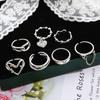 Heart Tassel Adjustable Rings Chain Pendant Ring Romantic Circle Geometric Rings Women Finger Jewelry