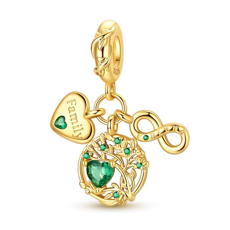 Golden Angel Virgin Mary Charms Bead 925 Silver Inlaid Zircon Puppy Pendants Fit Bracelet DIY Jewelry Gift