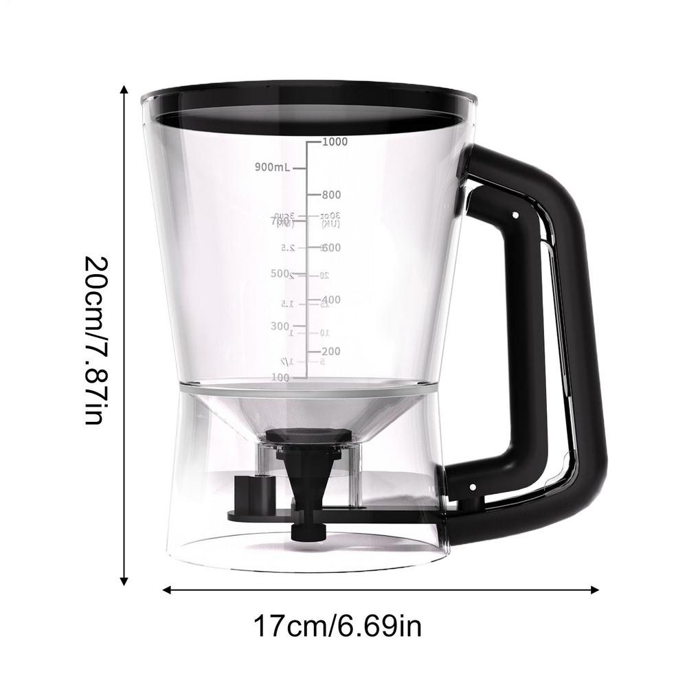 Pancake Batter Dispenser 1L Funnel Shape Mixer Cupcake Batter Dispenser For Kitchen Cooking Baking Cupcake Sauce Syrup Oil