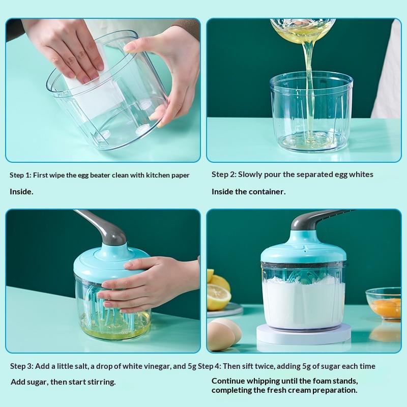 Manual Egg Cream Whisk Hand Mixer Semi Automatic Multipurpose Stainless Steel Portable Kitchen Tool for Baking Mixing Drinks