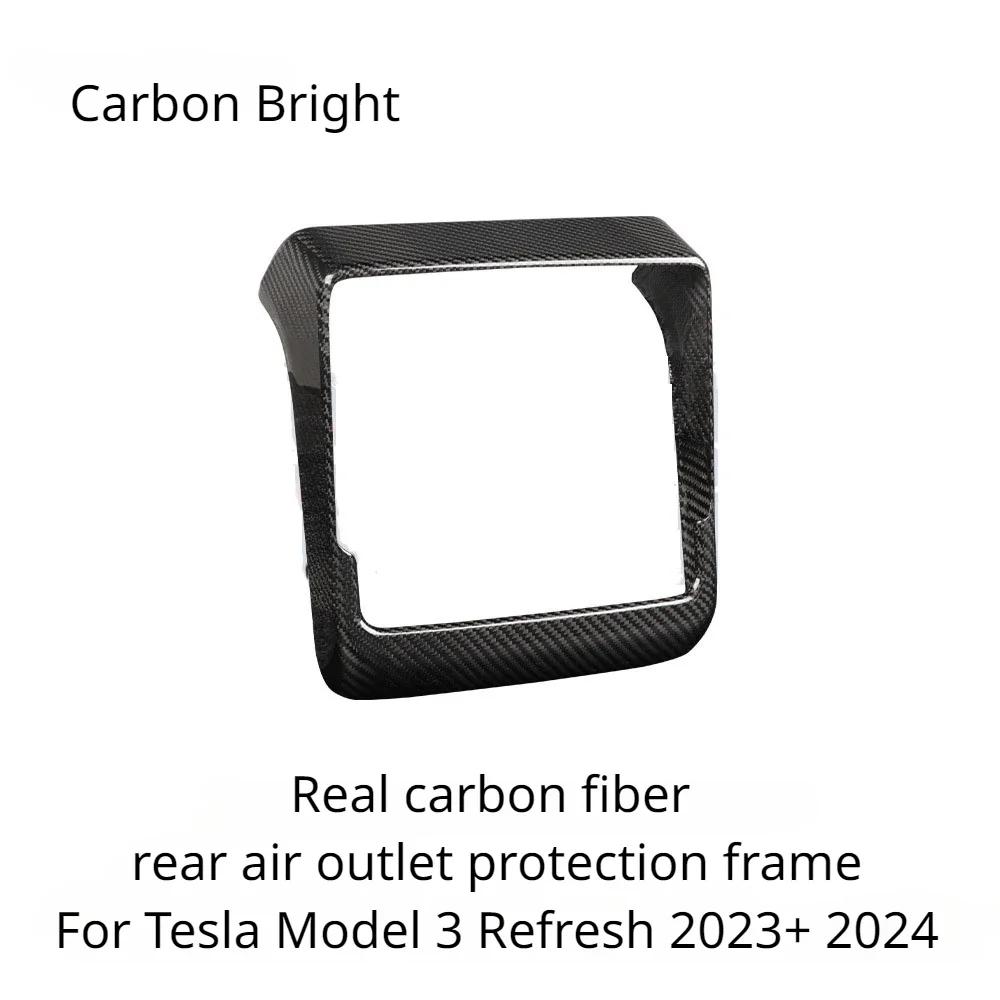 

Real Carbon Fiber Rear Air Conditioning Vent Protective Cover For Tesla Model 3 Highland 2024 New Model3 Interior Accessories