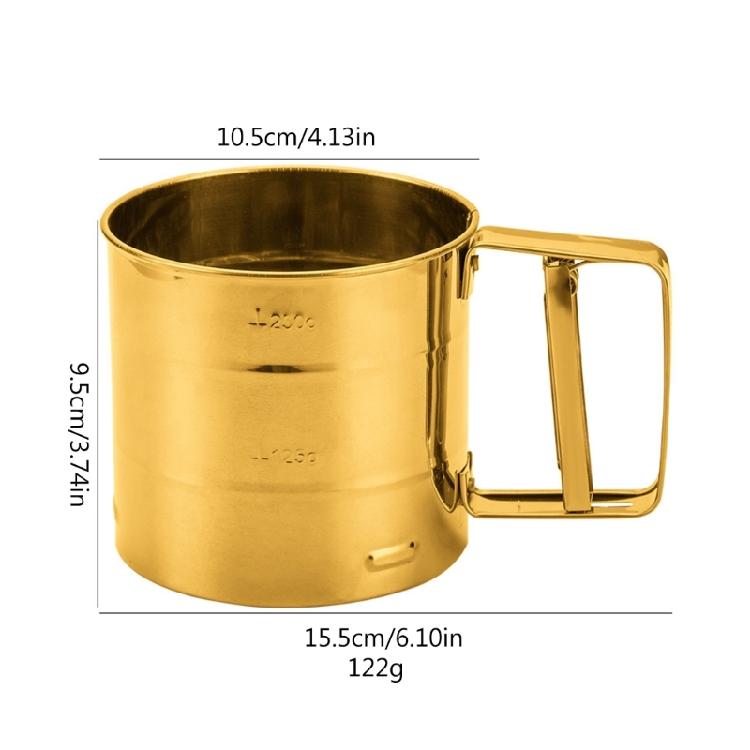 Flour Sieve Icing Sugar Manual Sieve Cup Kitchen Gadget Baking Pastry Tool