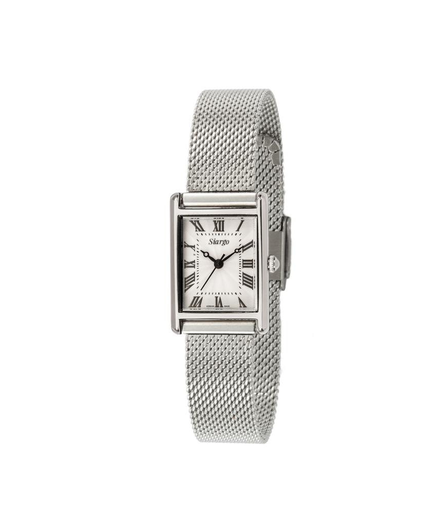 Sialeugo Sg-010Sl-S-S Fennel Collection Women'S Mesh Silver Steel Wristwatch