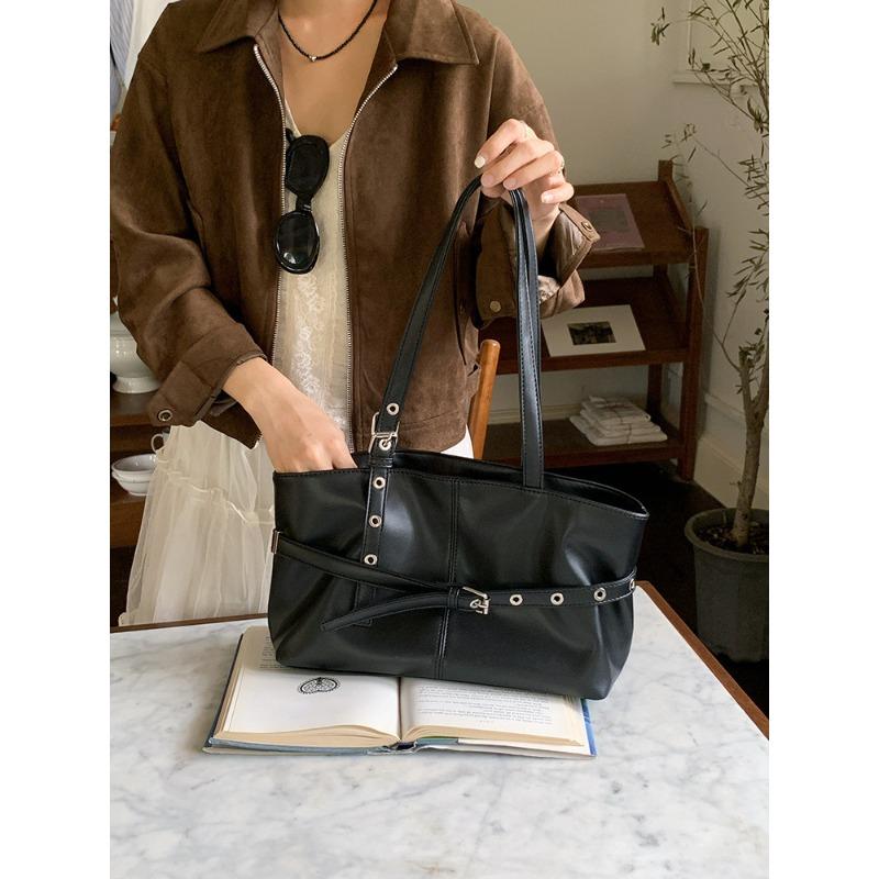

Shoulder bag Women s large-capacity tote bag Premium new bag Commuter bag Versatile sense Simple retro чёрный