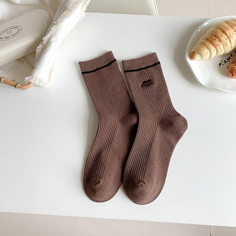 

Женские осенне-зимние милые носки из хлопка в стиле колледжа с рисунком щенка 1 pair