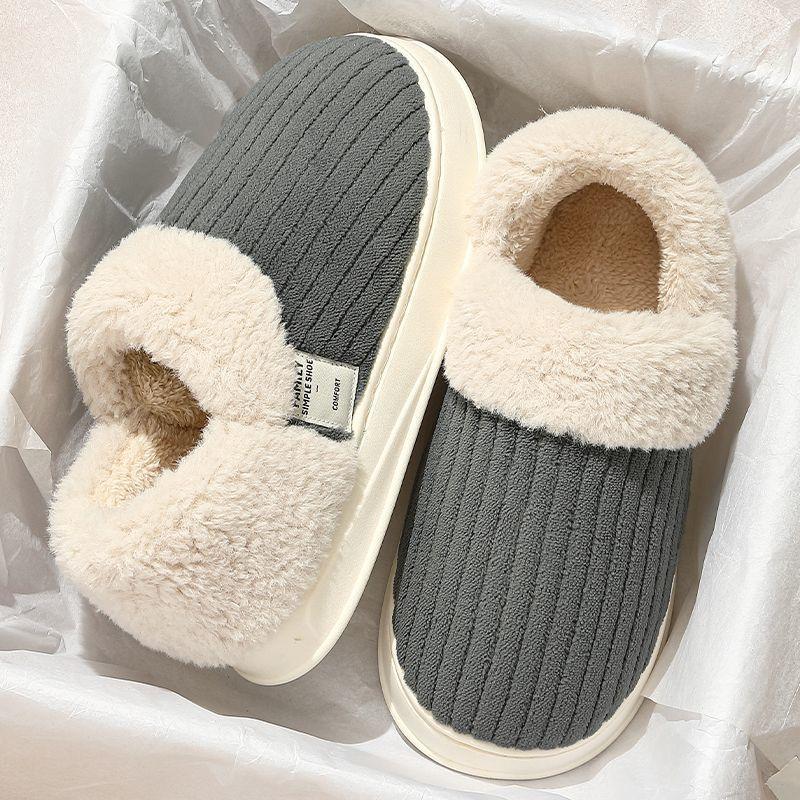 Cotton slippers winter thick-bottomed warm indoor household warm plush bag and winter model